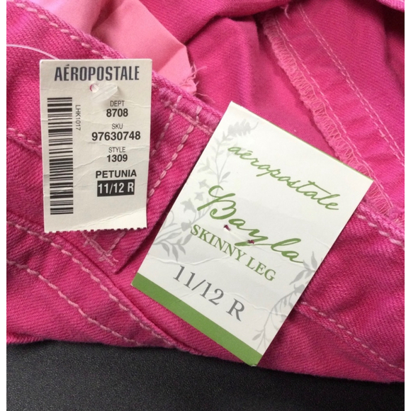 Girls Aeropostale Bagla Skinny‎ Leg Jeans Size 11/12 Pink - Picture 10 of 13